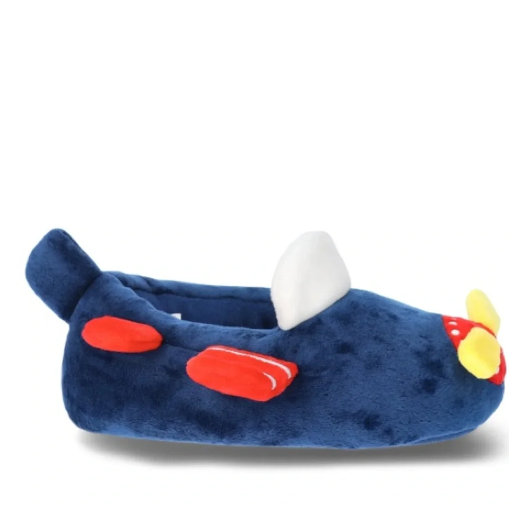 💜 Wonder Nation Toddler Boys' Airplane Slippers Size:5-6
